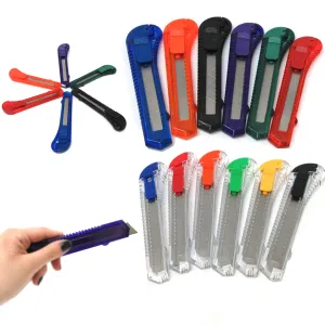 25 Pack Utility Knife Heavy Duty Box Cutter Craft Work Retractable Heavy Duty