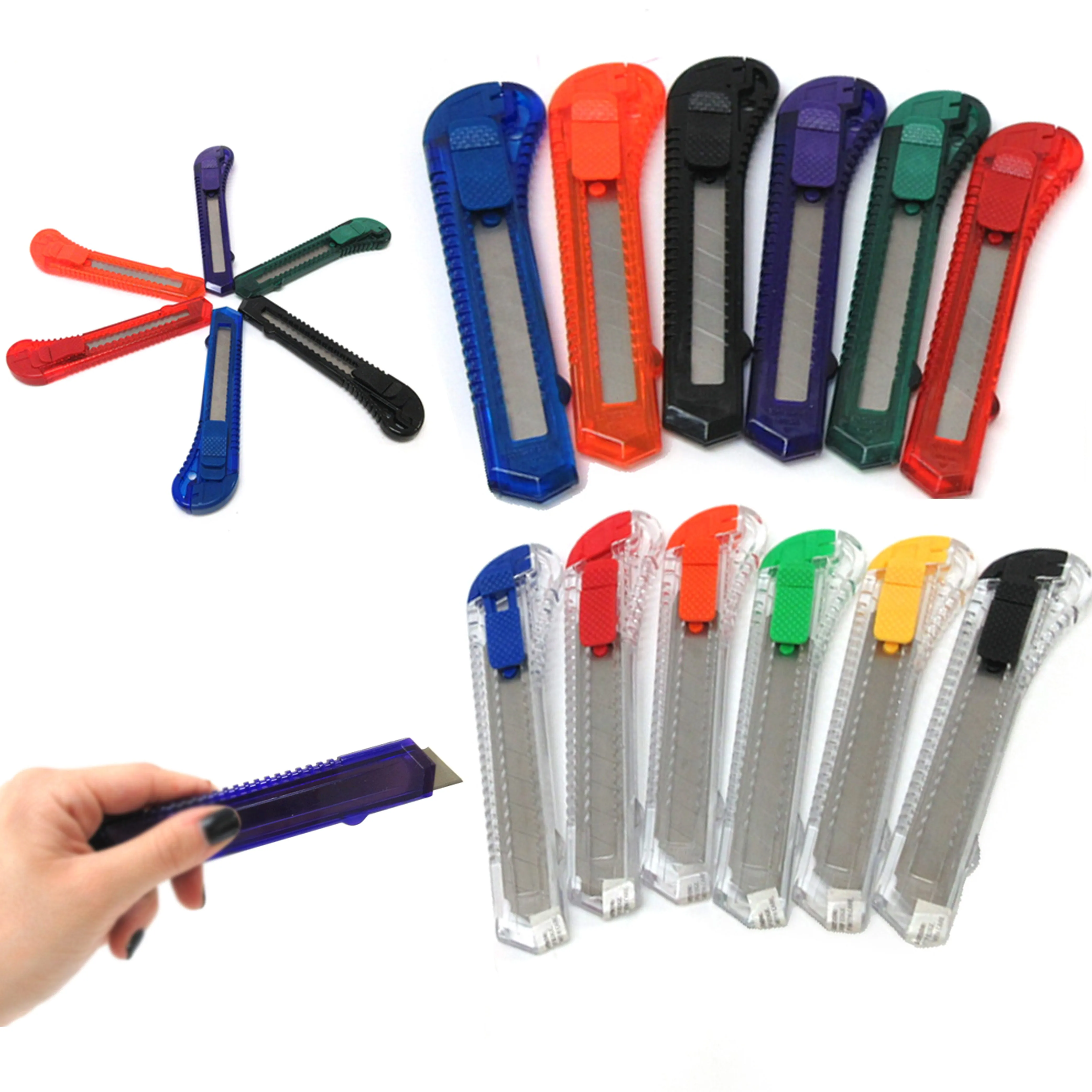 25 Pack Utility Knife Heavy Duty Box Cutter Craft Work Retractable Heavy Duty