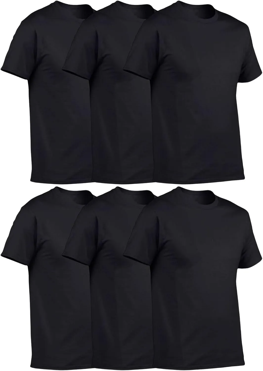 6 Pack Men's Muscle T-Shirts Summer Solid Basic Base Layer Shirts Lightweight Plain Crewneck Short Sleeve T Shirt