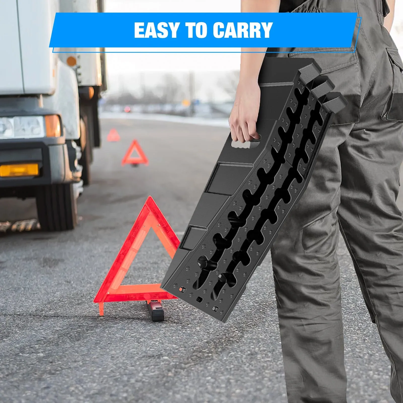 6.7Inch Lift Heavy Duty Truck Ramps 12000lb Capacity Portable Service Ramps