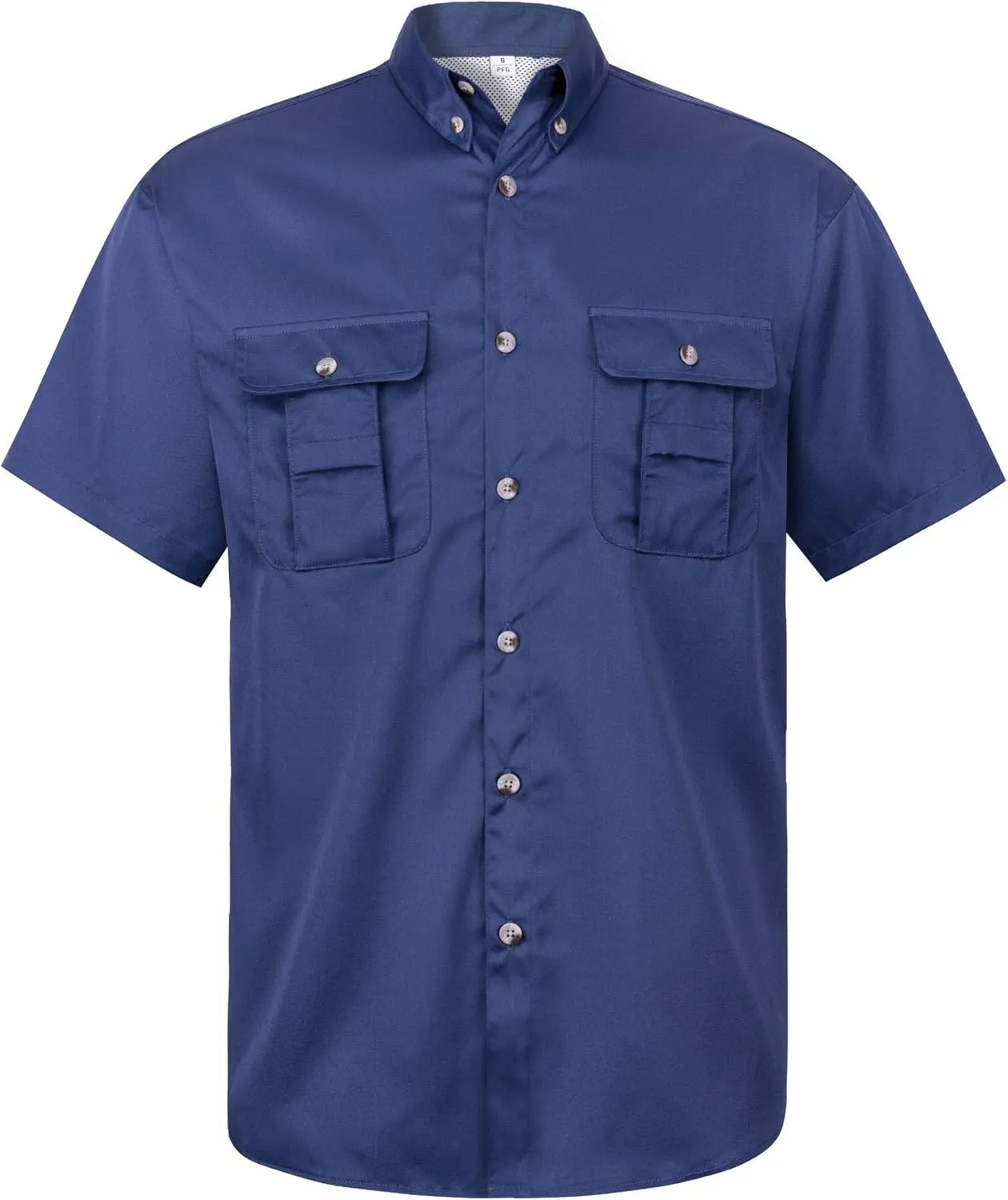 Alimens & Gentle Men's Fishing Shirt Short Sleeve Summer Breathable Outdoor Casual Button Down Shirt
