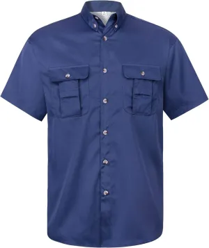 Alimens & Gentle Men's Fishing Shirt Short Sleeve Summer Breathable Outdoor Casual Button Down Shirt