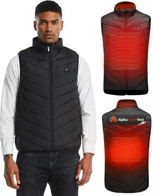 Alpha Heat Vest USB Rechargeable Heated Vest for Men and Women 8 Heating Zones Waterproof Electric Heated Jackets