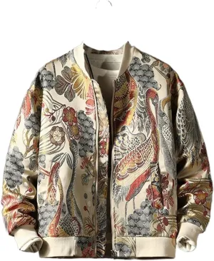 Autumn Chinese Style Jacket - Embroidered Jacket for Young Men's Baseball Jacket