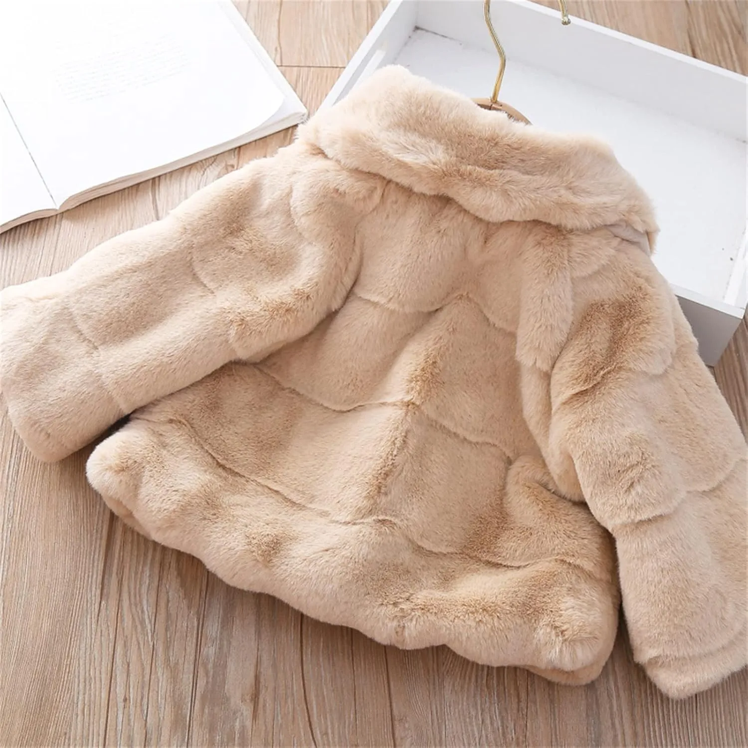 Baby Girl Winter Faux Fur Coat Fuzzy Cute Warm Cape Jacket Cloak Overcoat Thick Outwear Furry Jackets for Kids