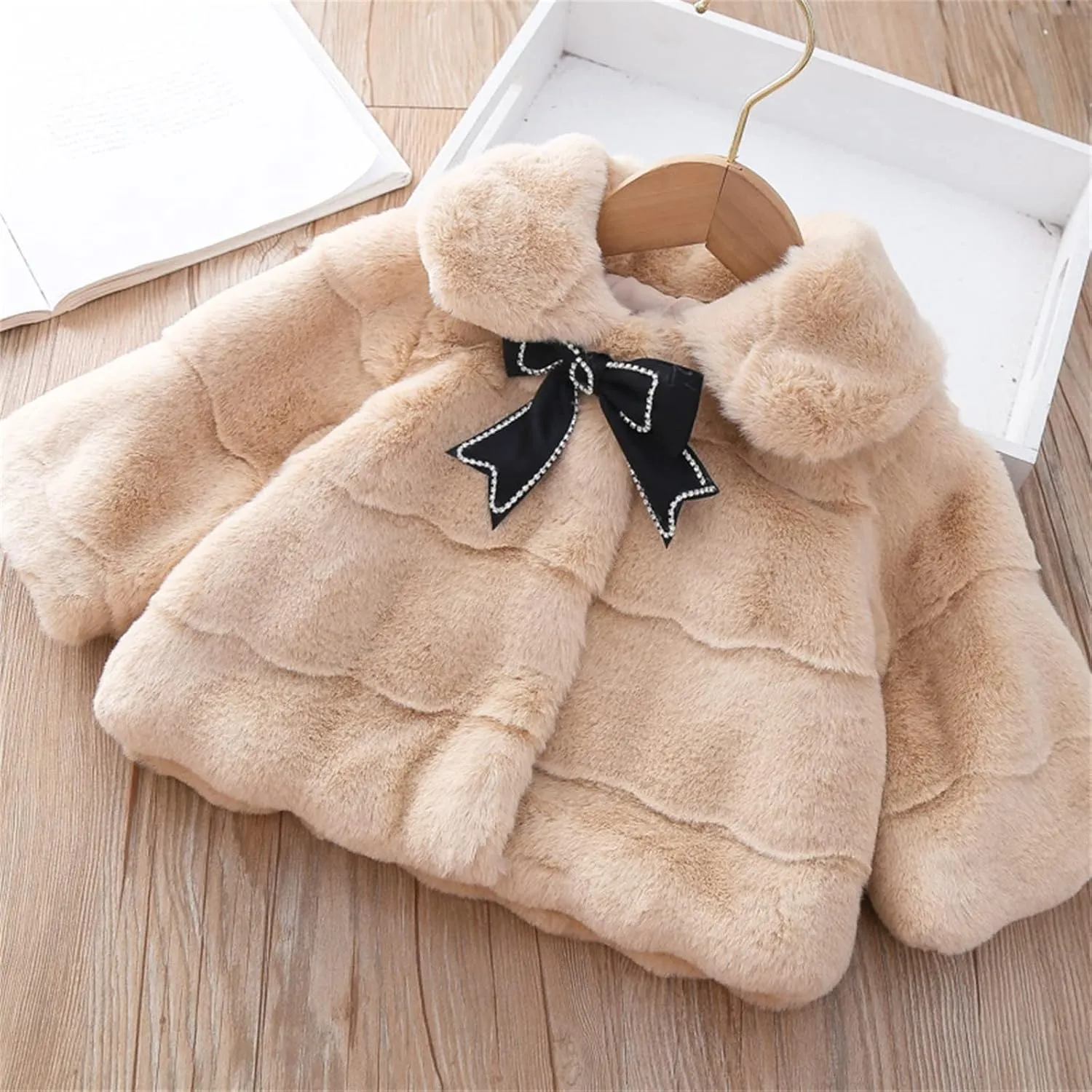 Baby Girl Winter Faux Fur Coat Fuzzy Cute Warm Cape Jacket Cloak Overcoat Thick Outwear Furry Jackets for Kids