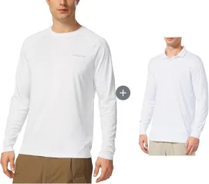 baleaf Men's Shirt Long Sleeve Golf Shirt UPF 50 Sun Protection Fishing Running Quick Dry Lightweight
