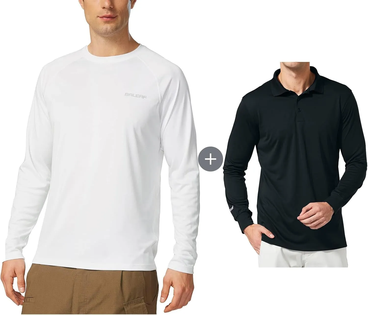 baleaf Men's Shirt Long Sleeve Golf Shirt UPF 50 Sun Protection Running Quick Dry