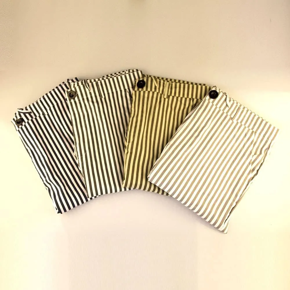 Banana Bucket Mens Striped Casual Chinos Slim Fit Skinny Tapered Zipper Pants with Pocket and Drawstring