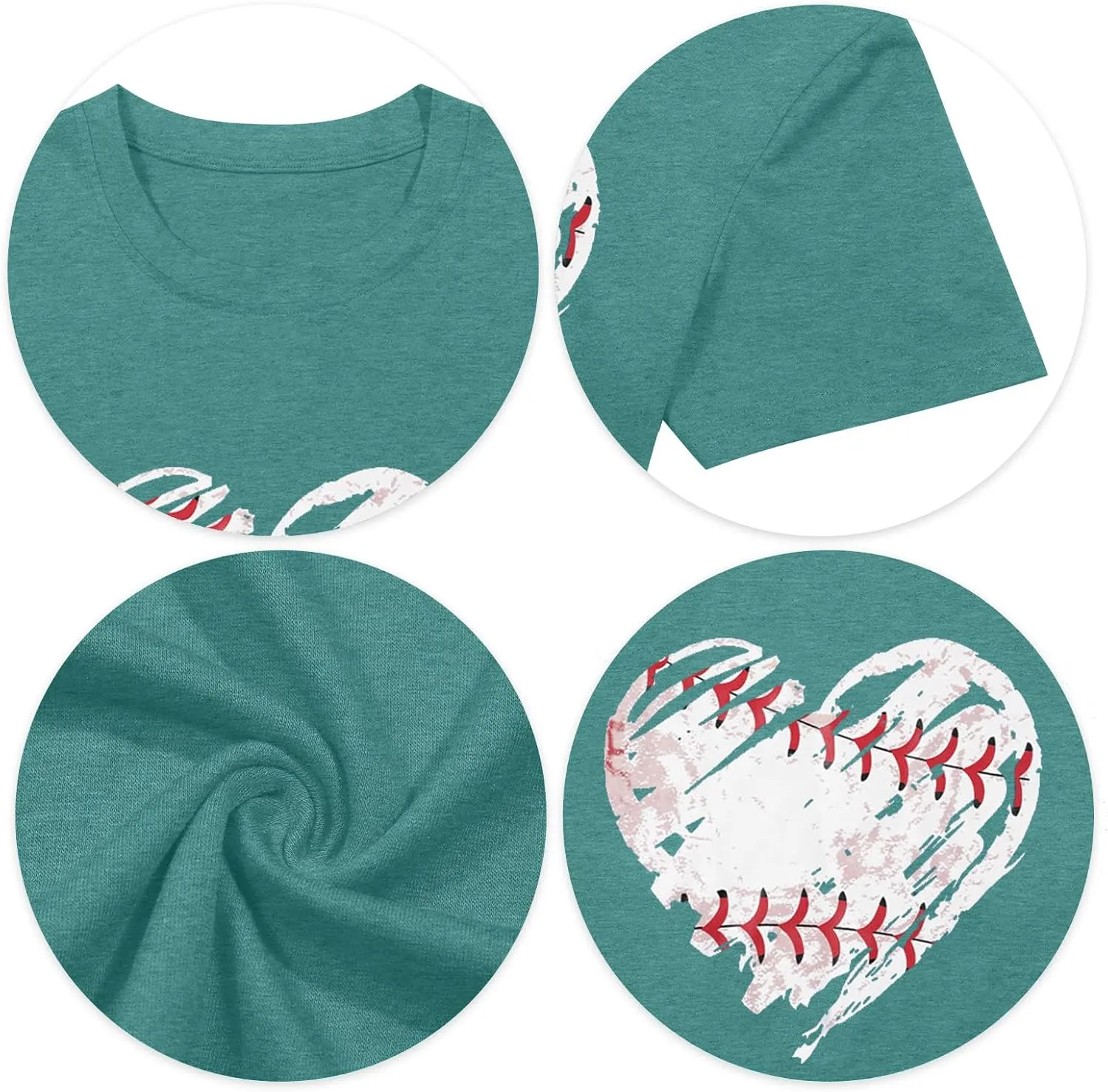 Baseball Shirts Women Baseball Mom Tshirt Baseball Heart Graphic Tee Game Day Gifts Funny Short Sleeve Tops