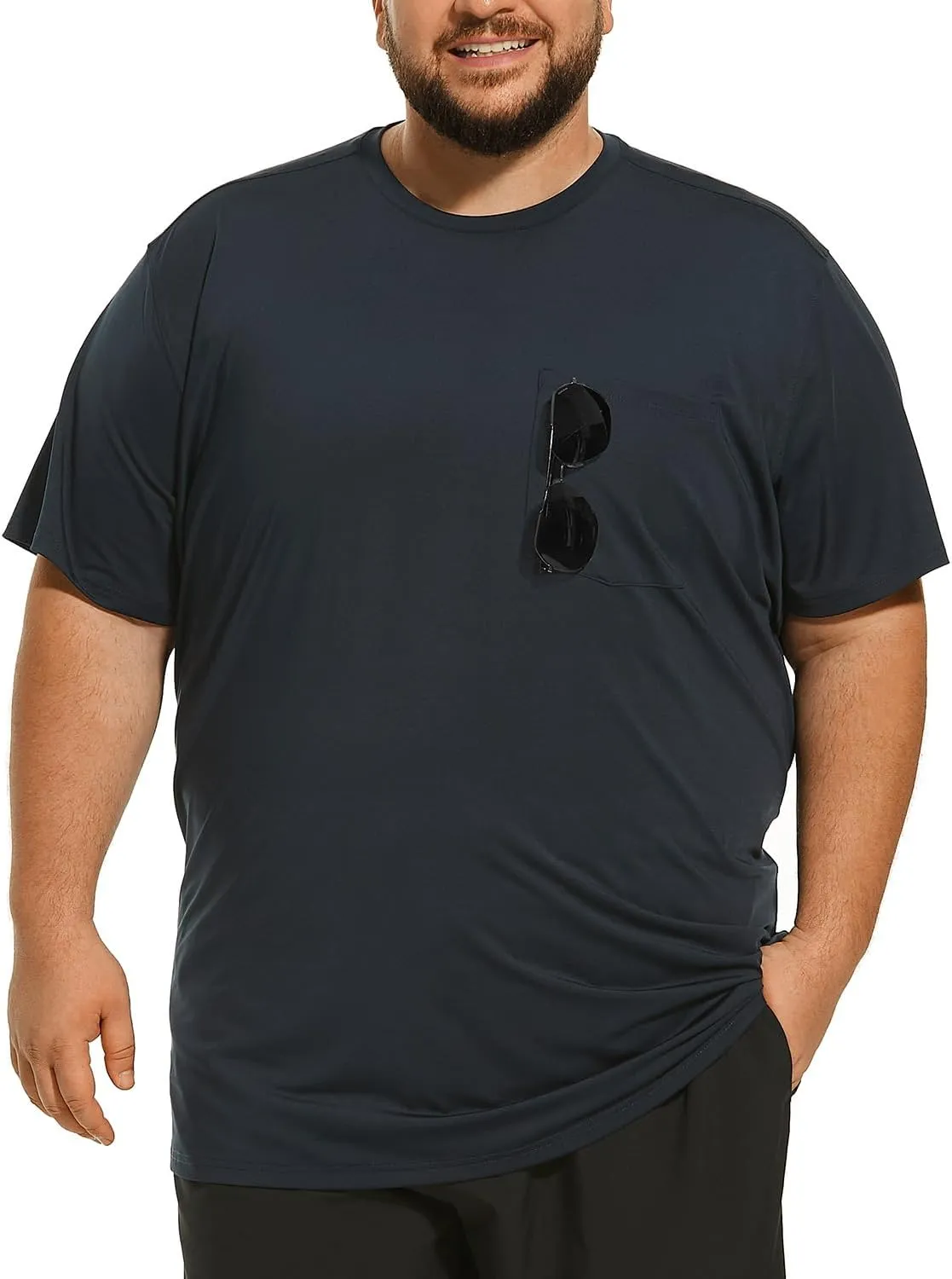 Big and Tall Mens T-Shirt UPF 50  Sun Protection Swim Shirt SPF Quick Dry 2XL-6XL