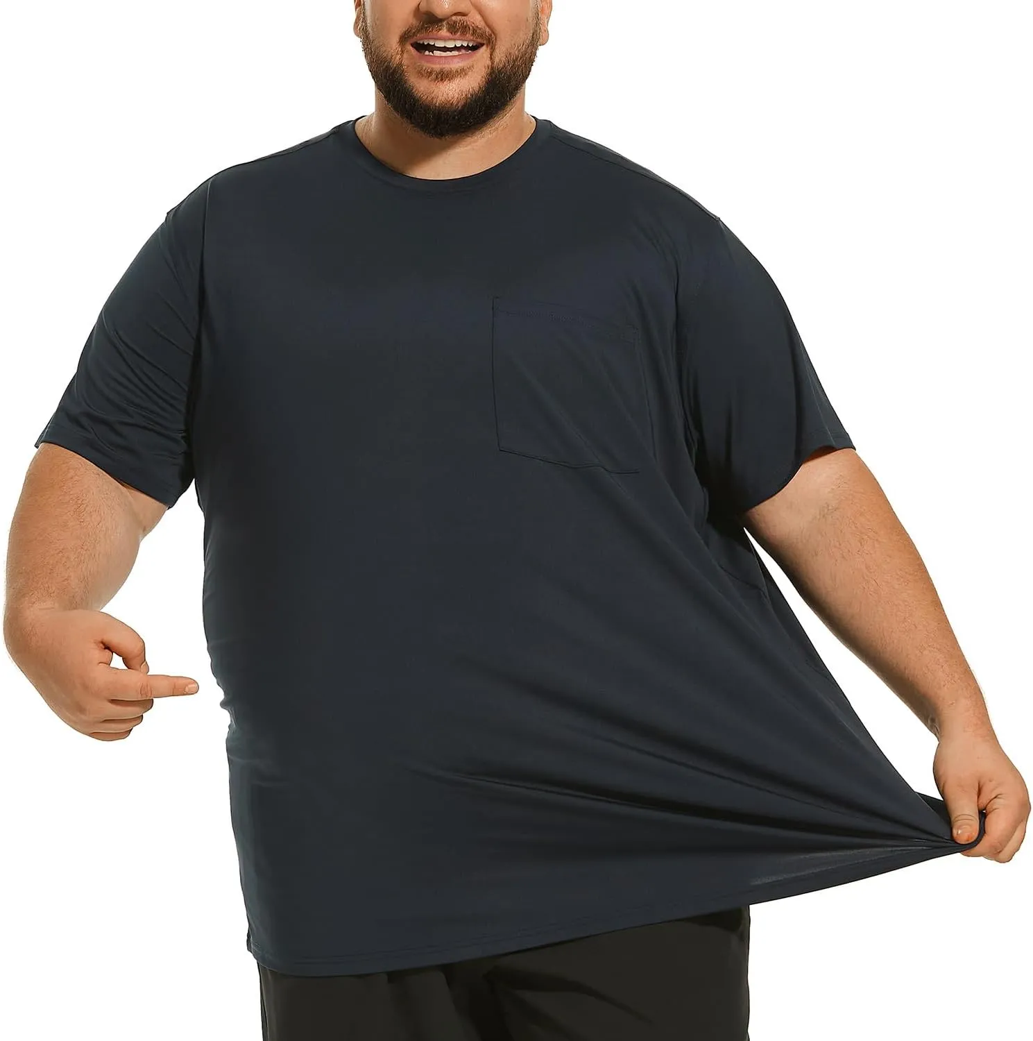 Big and Tall Mens T-Shirt UPF 50  Sun Protection Swim Shirt SPF Quick Dry 2XL-6XL
