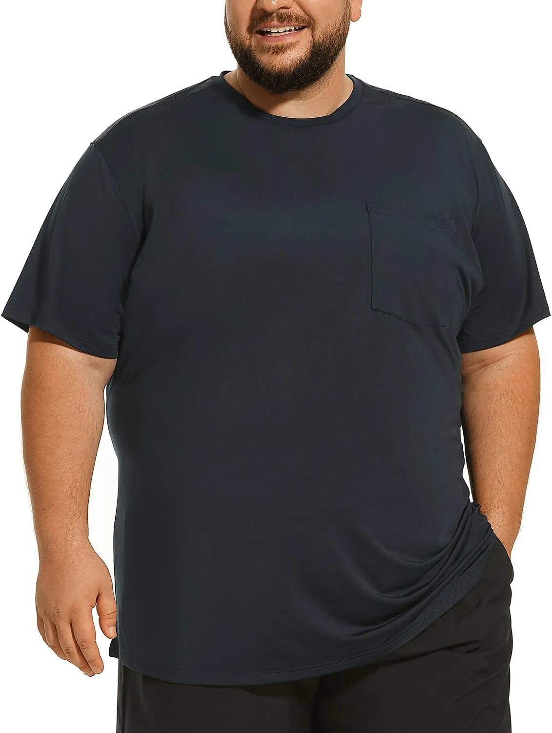 Big and Tall Mens T-Shirt UPF 50  Sun Protection Swim Shirt SPF Quick Dry 2XL-6XL