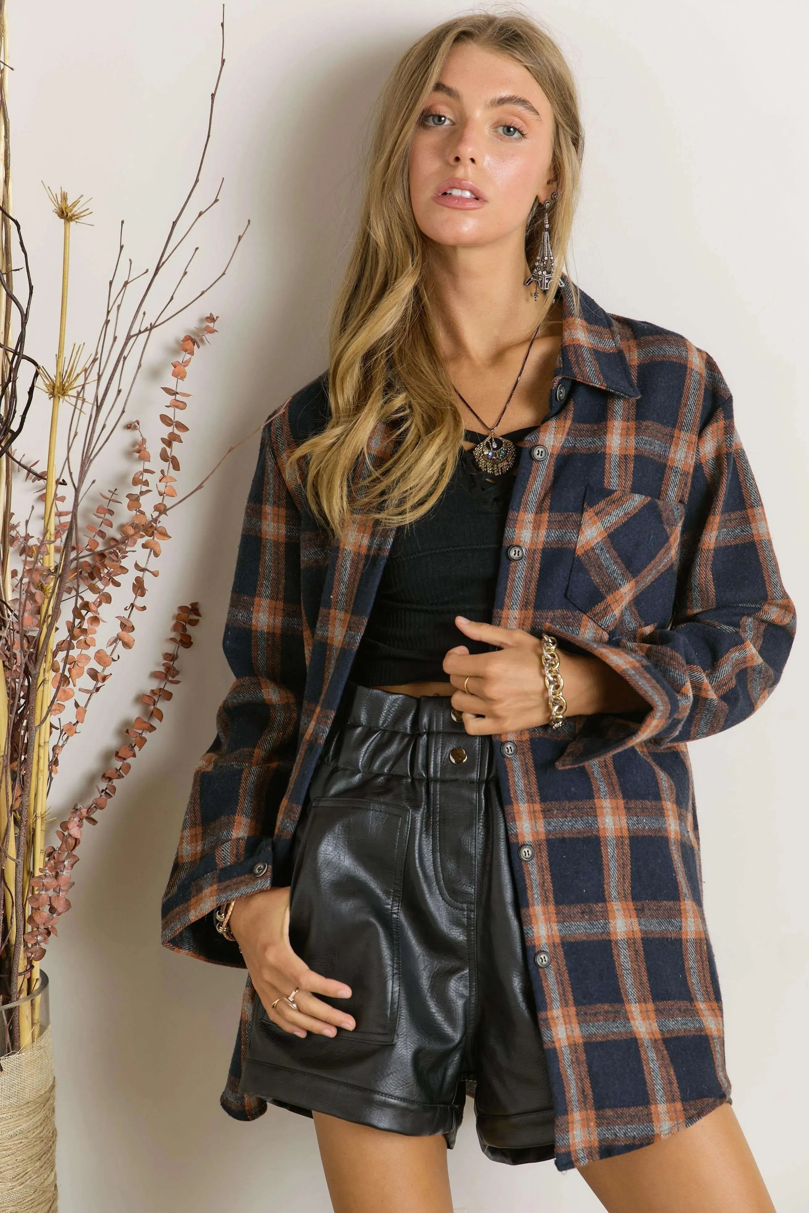 Button Down Flannel Shirt Plus Size