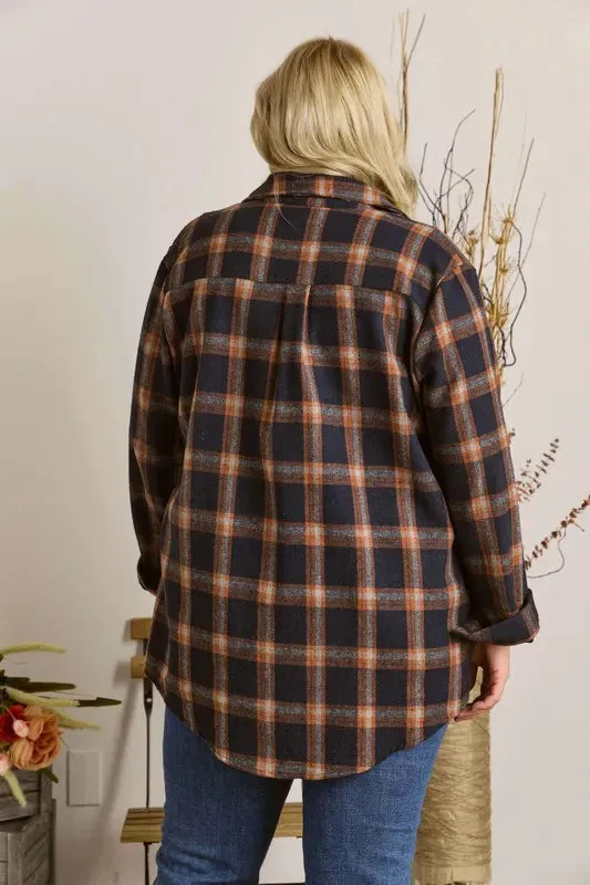 Button Down Flannel Shirt Plus Size