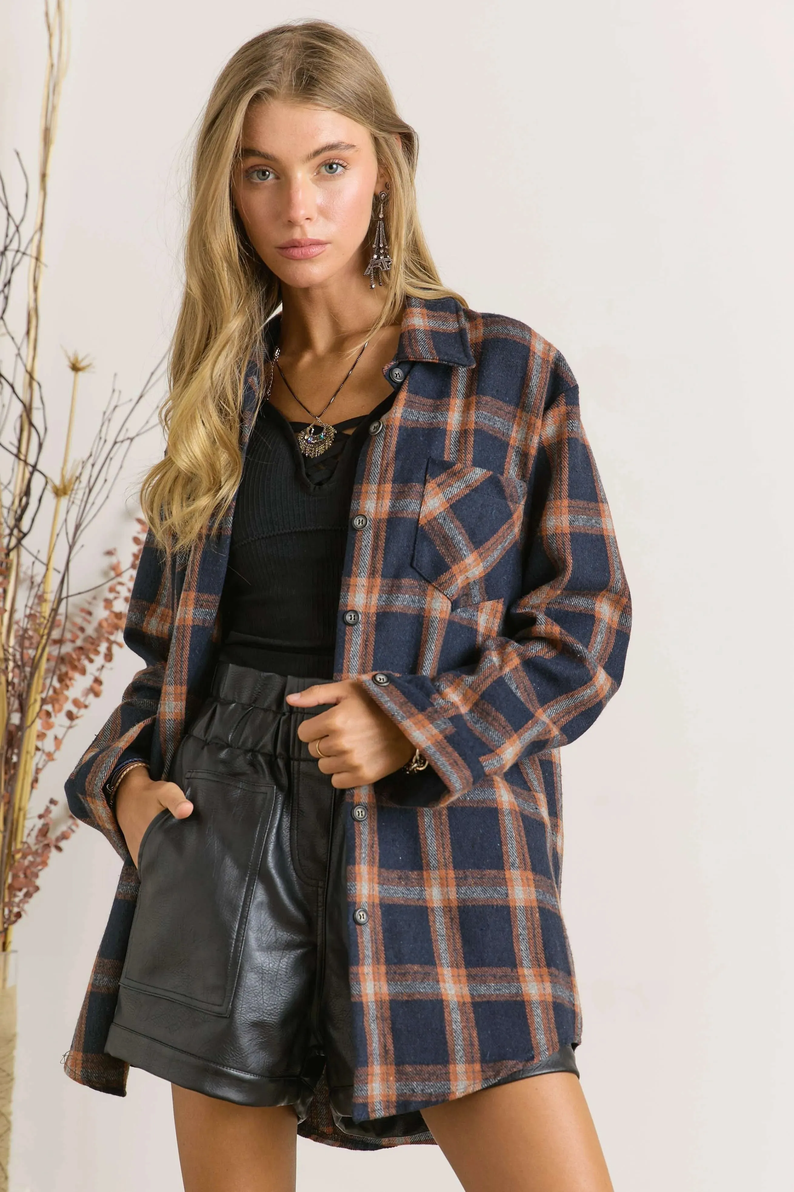 Button Down Flannel Shirt Plus Size
