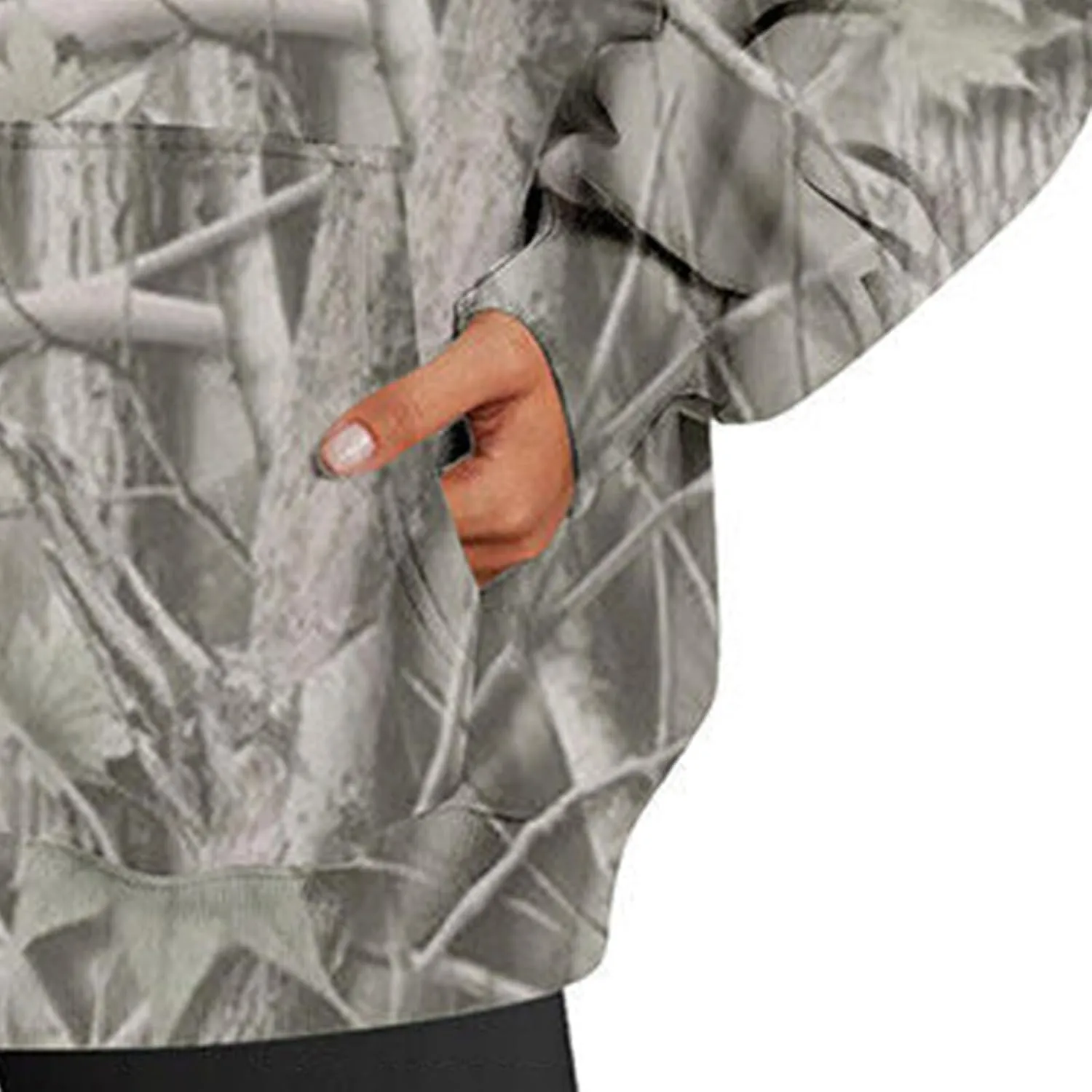 Camo Hoodie for Women Oversized Maple-Leaf Print Hooded Sweatshirt Lightweight Crew Neck Long Sleeve Pullover Tops