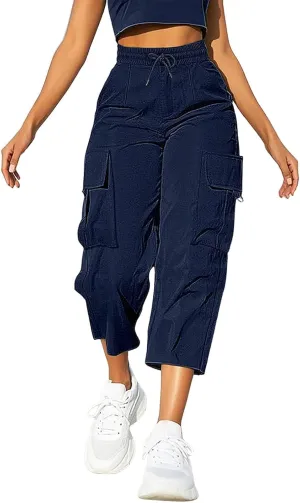 Cargo Capris for Women Hiking Capri Pants Baggy Plus Size Lightweight Summer Dressy Outdoor Casual Loose Fit Trousers