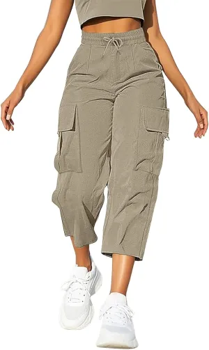Cargo Capris for Women Hiking Capri Pants Baggy Plus Size Lightweight Summer Dressy Outdoor Casual Loose Fit Trousers