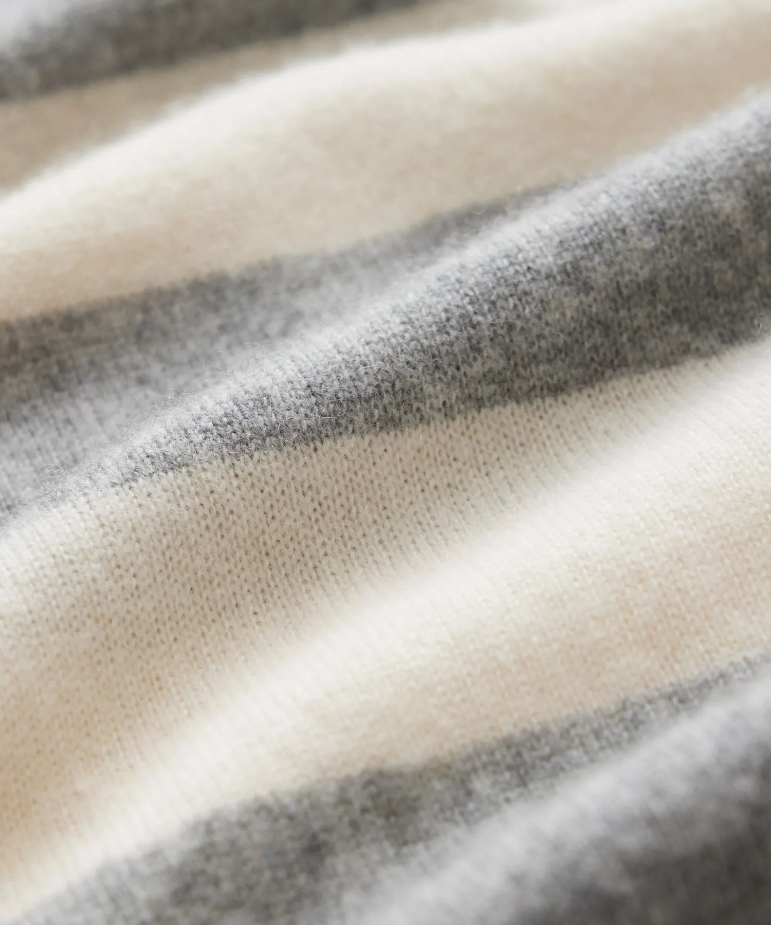 Cashmere Stripe Sweatshirt in Heather Grey