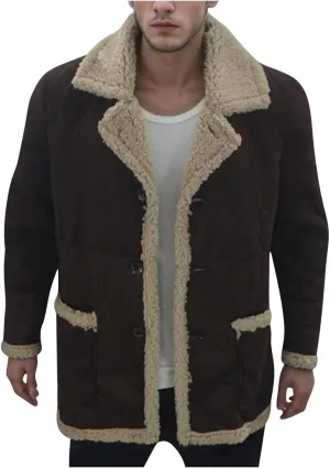 Coats for Men Cotton padded Jacket Lapel Collar Knitted Button Sweater Coat Casual Men's Thicken Warm Winter Coats