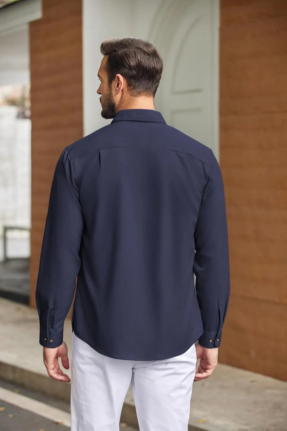 COOFANDY Mens Casual Button Down Shirts Long Sleeve Wrinkle-Free Shirt Lightweight Shirt Jacket