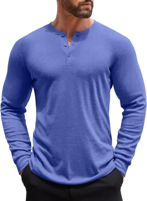 COOFANDY Men's Henley Shirts Long Sleeve Button T-Shirt Lightweight Fashion Casual Pullover Shirt
