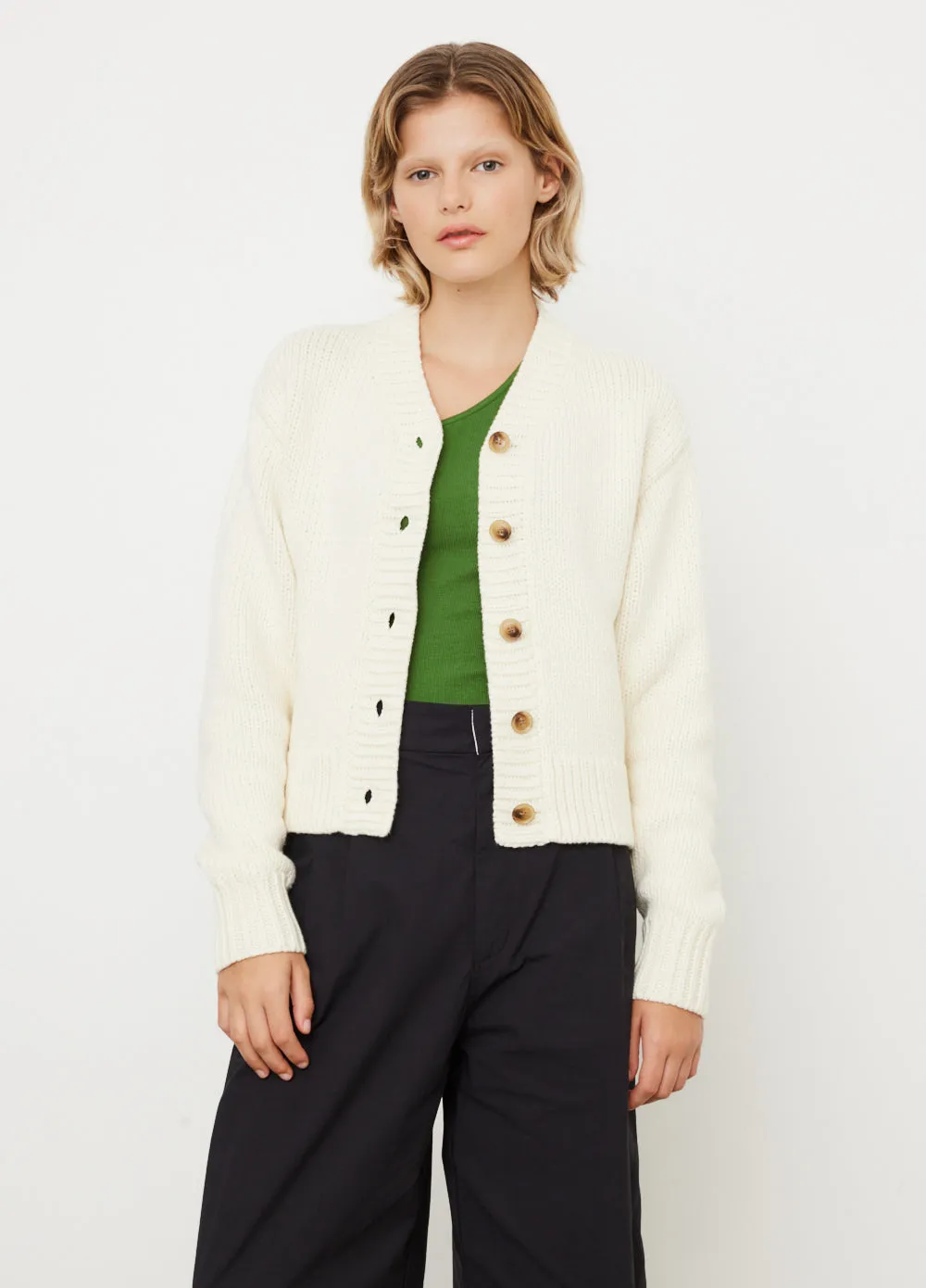 Cotton Merino Cropped Cardigan