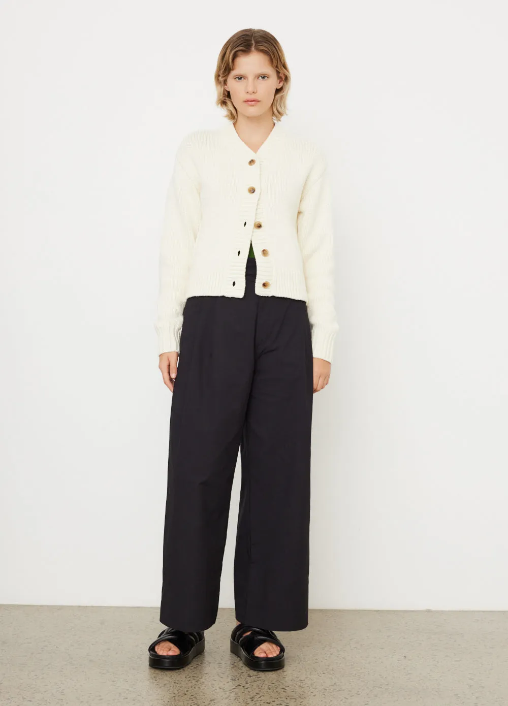 Cotton Merino Cropped Cardigan