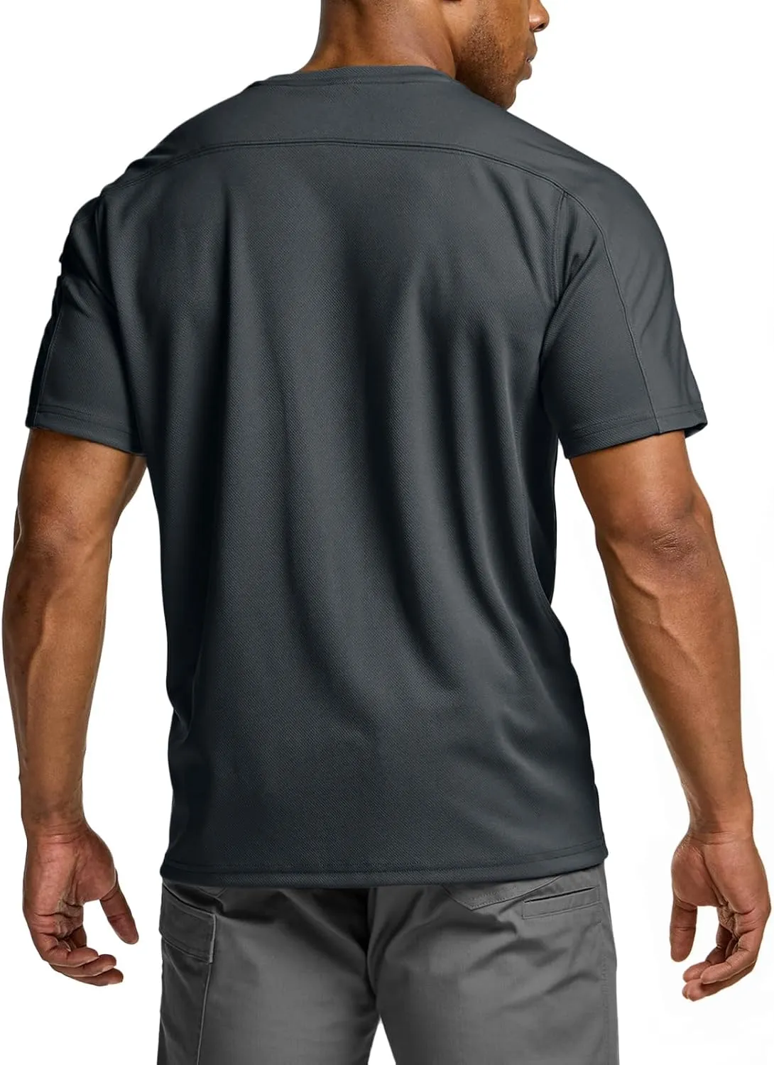 CQR Men's Short Sleeve Military Tactical T-Shirt, Athletic Gym Training Army Shirts, Outdoor Hiking Workout Shirt