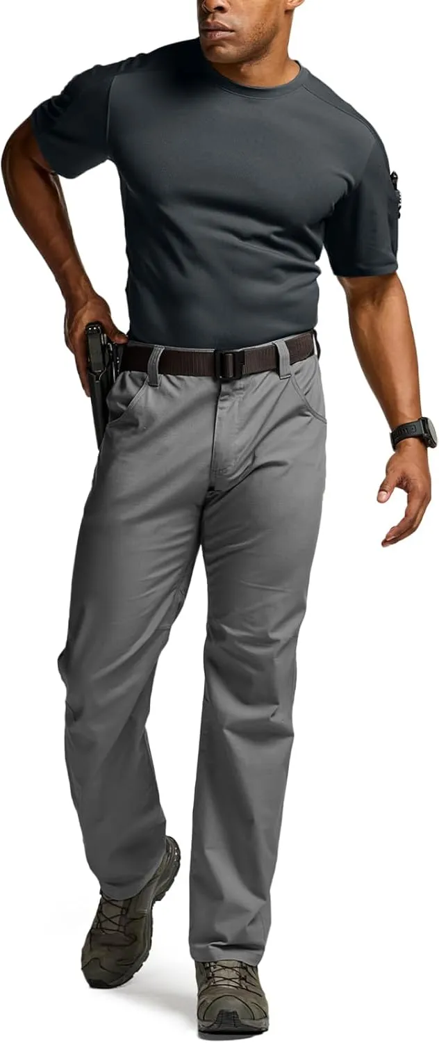 CQR Men's Short Sleeve Military Tactical T-Shirt, Athletic Gym Training Army Shirts, Outdoor Hiking Workout Shirt