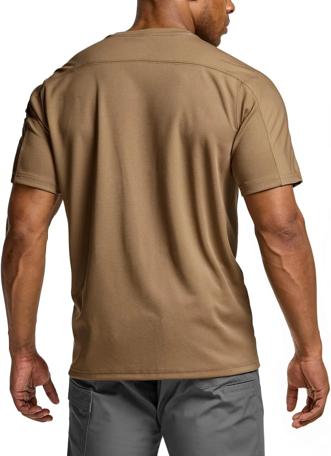 CQR Men's Short Sleeve Military Tactical T-Shirt, Athletic Gym Training Army Shirts, Outdoor Hiking Workout Shirt