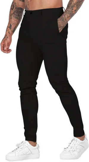 CRNTCEM Skinny Leg Golf Pants for Men Slim Fit Stretch Business Work Trousers Anckle Outdoor Casual Sports Chino Suit Pants