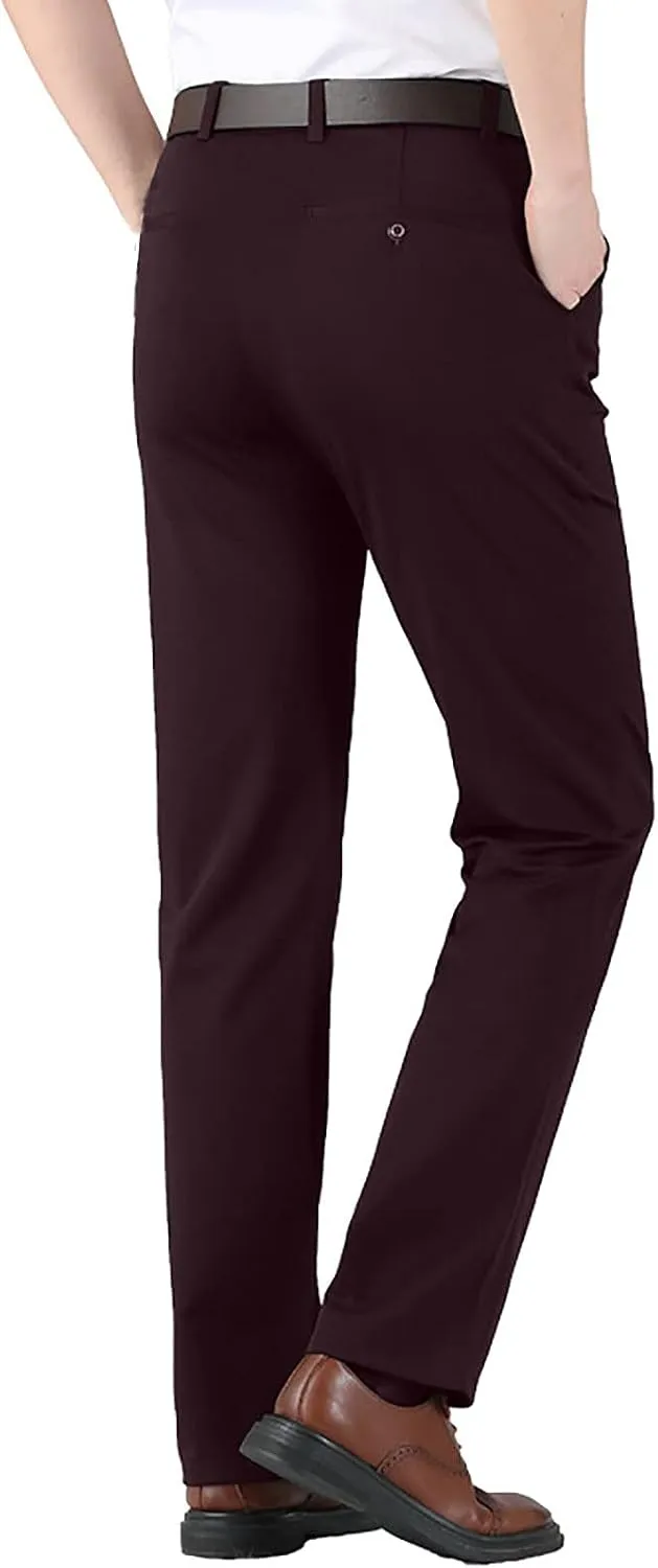 CRNTCEM Stretchy Suit Pants for Men Slim-Fit Flat-Front Formal Dress Pant Tapered Straight Leg Business Office Work Pants