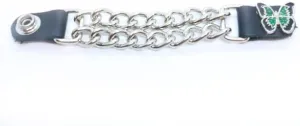 Daniel Smart Motorcycle Vest Extender - Silver Double Chain Biker Vest Extender with Butterfly Design & Snap Button 1-PCS