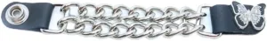 Daniel Smart Motorcycle Vest Extender - Silver Double Chain Biker Vest Extender with Butterfly Design & Snap Button 1-PCS