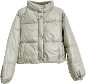 Denim Quilted Jacket Fleeve for Women Pullover Reversible Long Sleeve Lightweight Jacket Cute Loose Fit Pullover