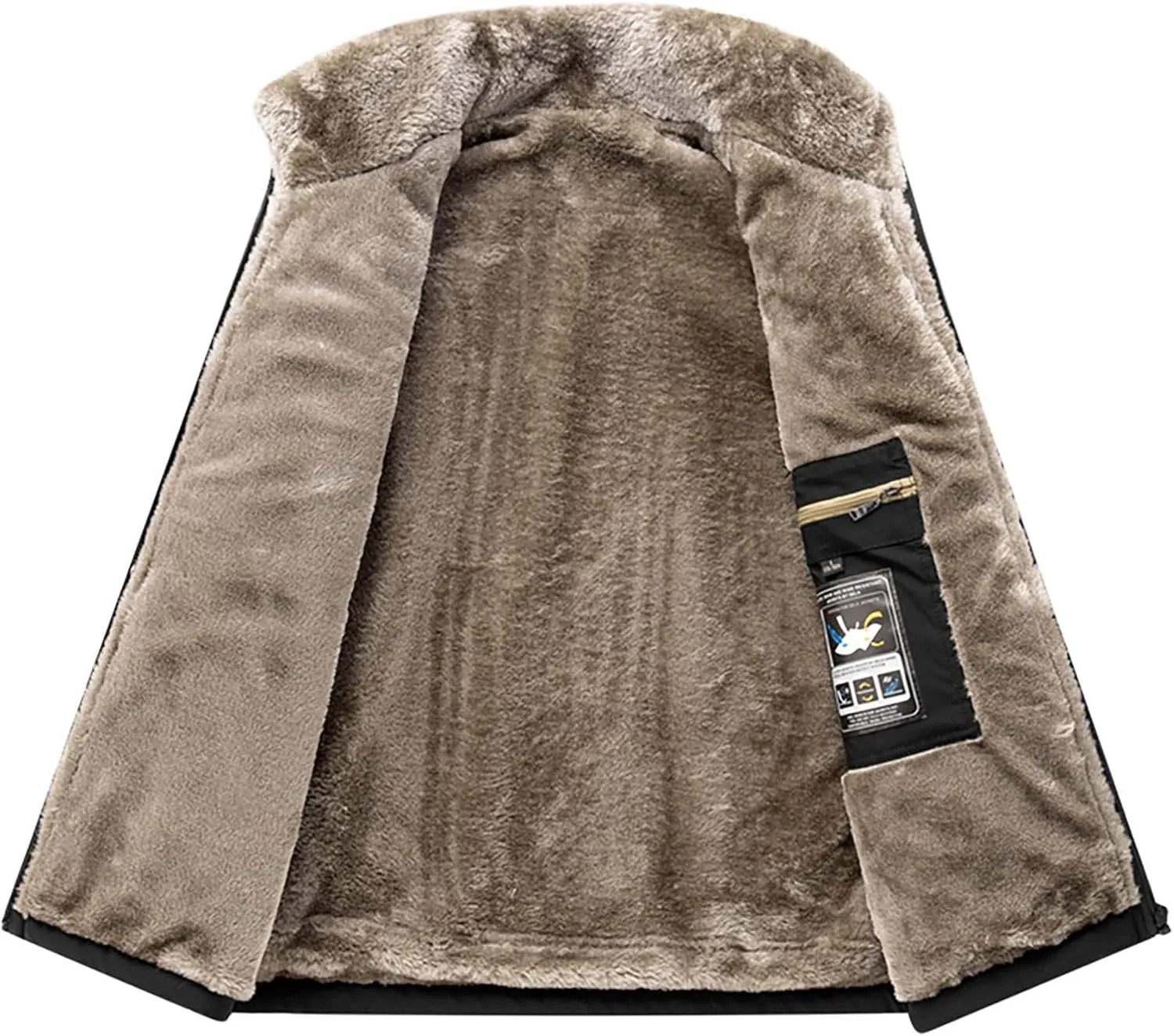 Dgoopd Mens Winter Vests Outerwear Thick Fleece Lined Sleeveless Jacket Casual Zip Up Warm Outdoor Padded Puffer Vest