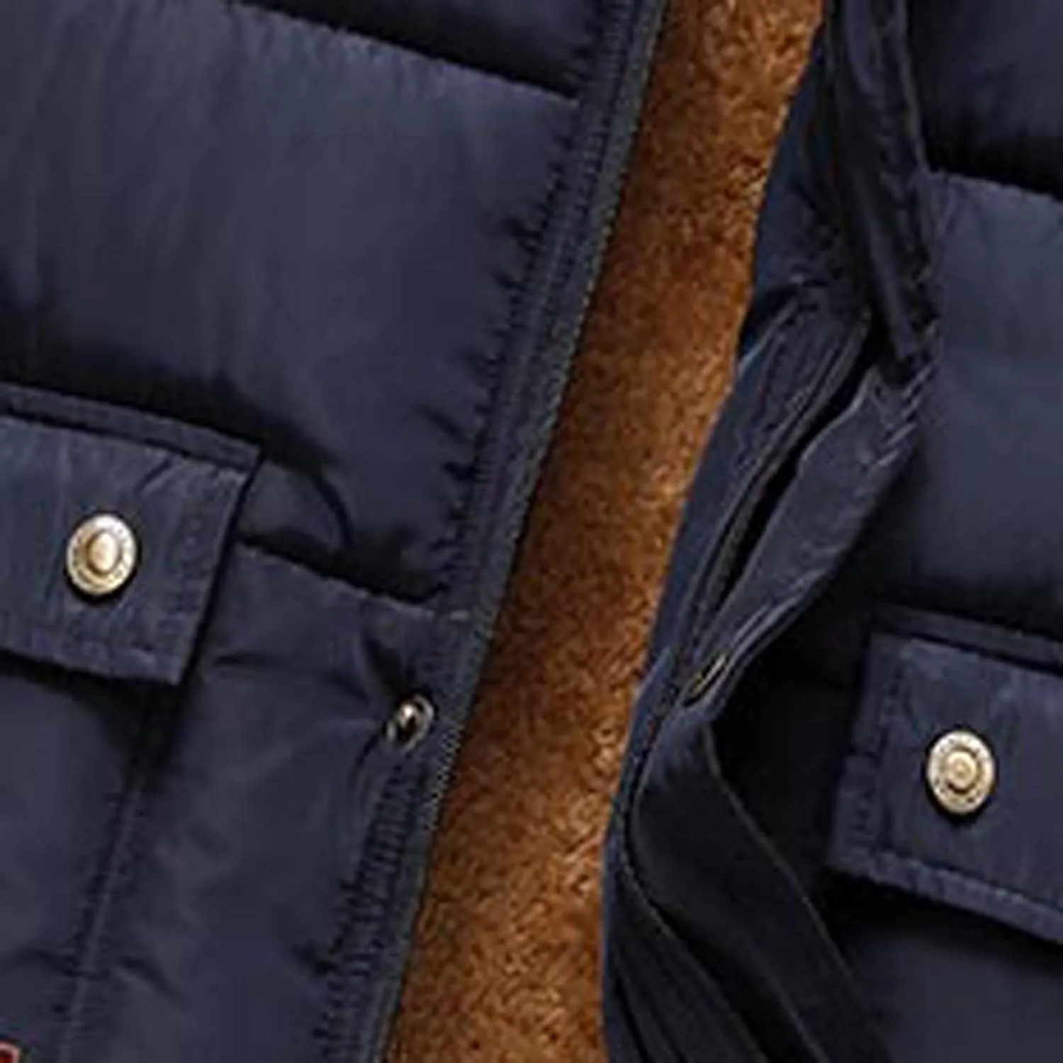 Dgoopd Mens Winter Vests Outerwear Thick Fleece Lined Sleeveless Jacket Casual Zip Up Warm Outdoor Padded Puffer Vest