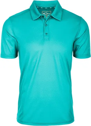 Drake Waterfowl Men's Performance Heather Short Sleeve Polo Shirt - Moisture-Wicking Quick Dry UPF Sun Protective Active Tee