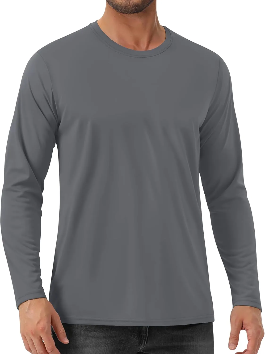 EKLENTSON Men's UPF 80  Sun Protection Shirts Long Sleeve Rash Gurad Quick Dry Swim Shirt Lightweight