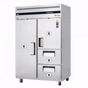 Everest ESR2D2 Two Section Full/Half Door and Drawer Combo Upright Reach-In Refrigerator