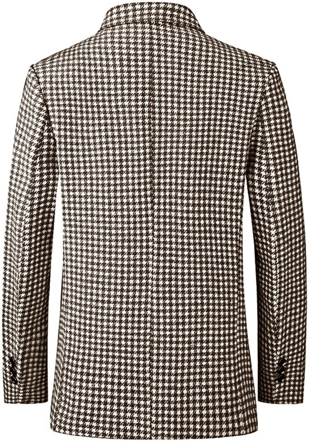 evzosrz Men's Houndstooth Blazers Classic Slim Fit Business Two Button Plaid Tuxedo Prom Wedding Groom Suits Jackets Coats