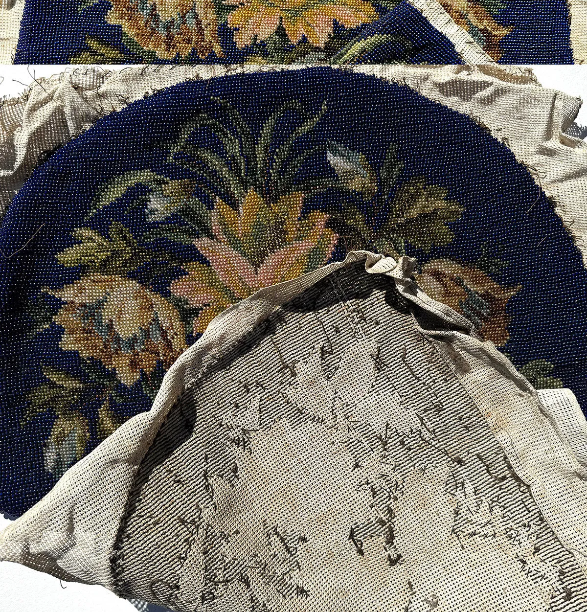 Fabulous Large Pair of Victorian Beadwork Panels Made for Tea Cozy, Perfect to Make into Pillows