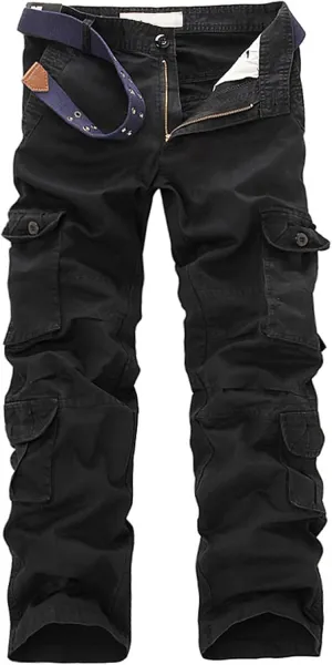 Finelylove Men's Cargo Pants Heavyweight Flex Construction Work Pants Ripstop Outdoor Hiking Pants with Multi Pockets