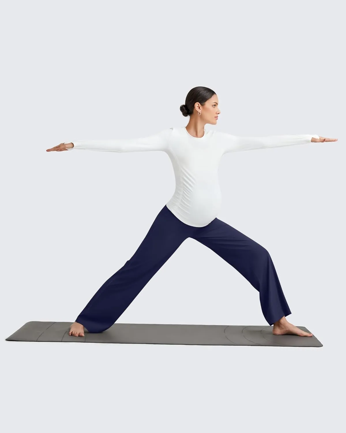 G4Free BareFeel Maternity Dress Yoga Pants Over The Belly Stretchy Work Slack Pregnancy Wide Leg Lounge Trousers