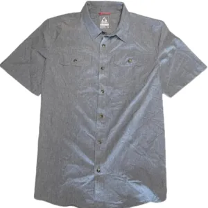 Gerry Men's Short Sleeve Button Up Stretch Comfort Quick Dry Woven Camp Shirt with UV Protection