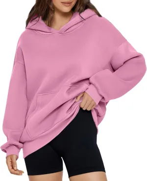 Gumipy Women's Fashion Hoodies & Sweatshirts Fleece Long Sleeve Oversized Hoodie Sweatshirt Trendy Pullover Top with Pocket