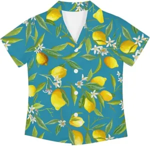 Hawapod Short Sleeves Kid Hawaiian Shirt Cartoon Button Down Lightweight Quick Dry Boy Hawaiian Shirt