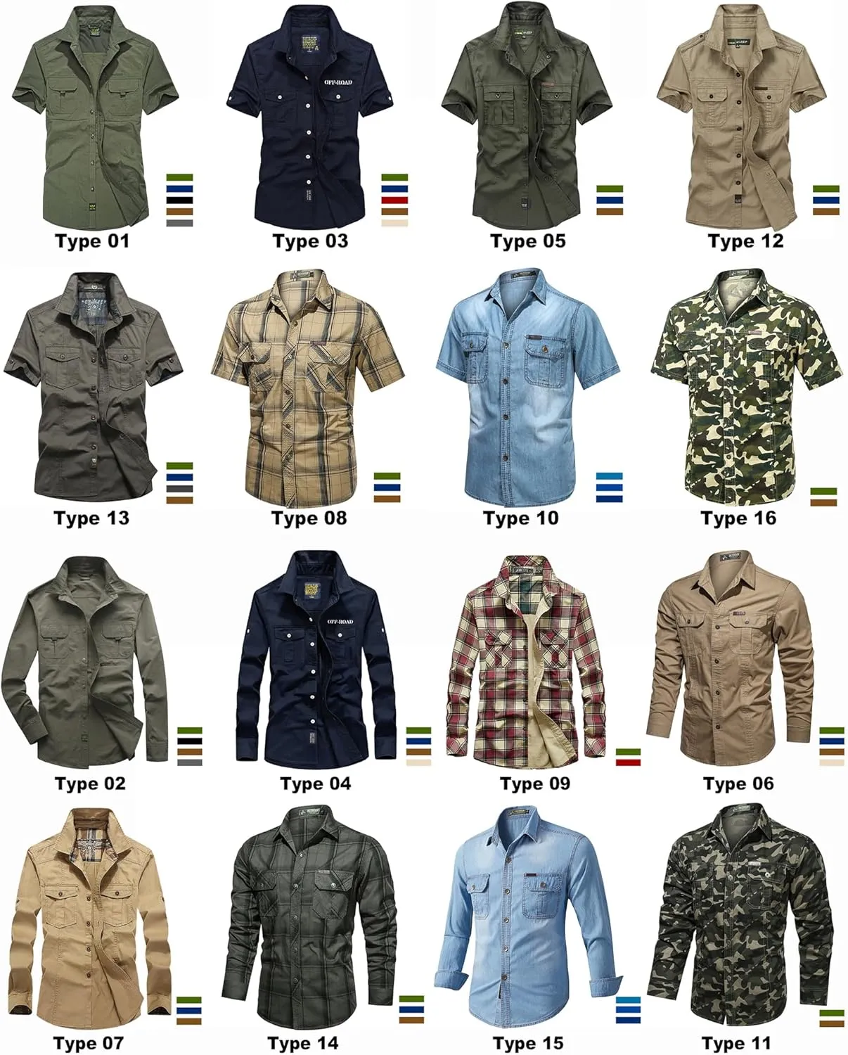 Hbufnha Men's Casual Shirt Business Shirts Button Down Quick Dry Work Trucker Plaid Shirt
